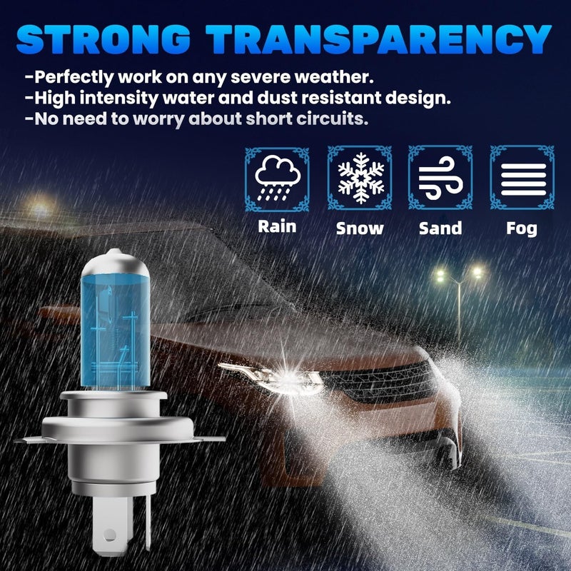 TTDBDAN Halogen Headlights Fit For Nissan Maxima 2019 Headlight Bulbs,9003/H4/HB2 High/Low Beam + H11 Fog Light Bright Light Combo,Plug And Play,Pack of 4 (Nissan Maxima 2019) - Image 5